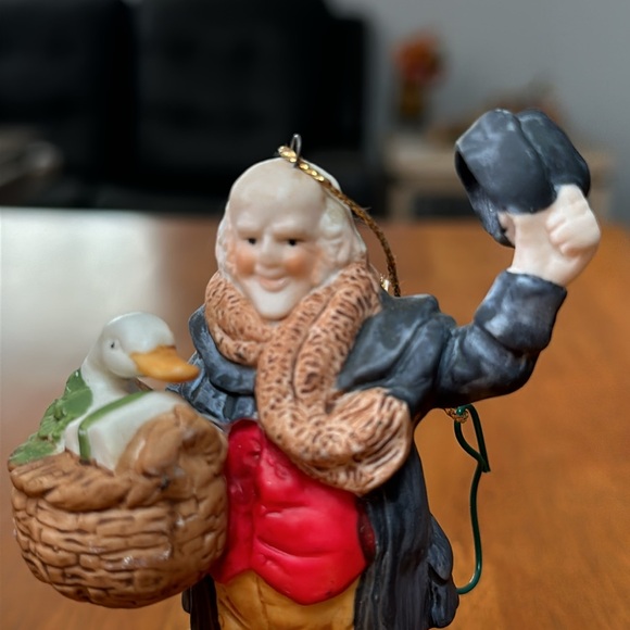 Scrooge ornaments. Porcelain. Tiny Tim held by his father. Scrooge w/ duck. - Picture 5 of 6